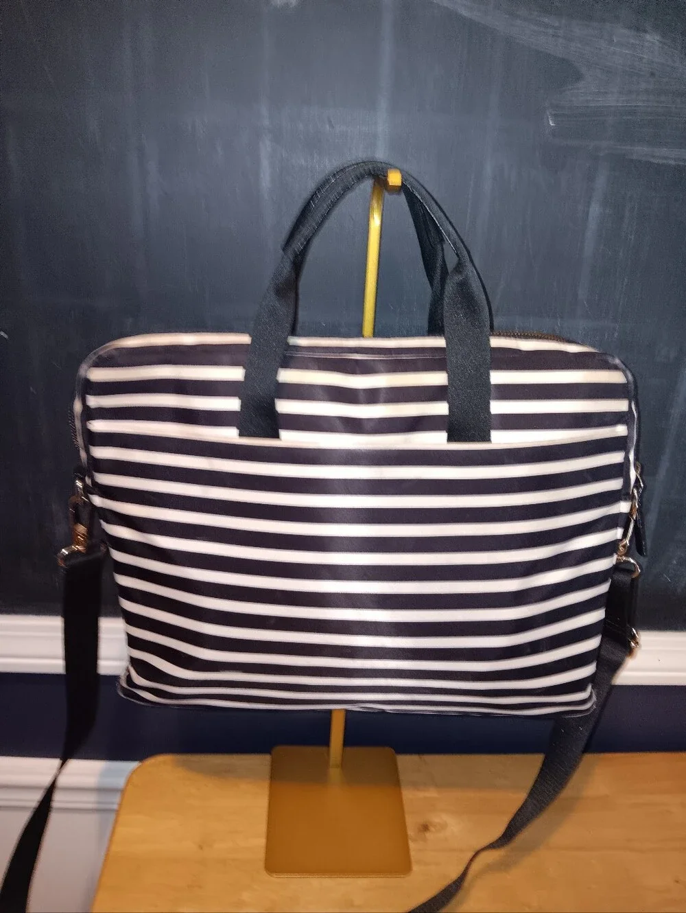 Kate Spade Canvas Striped Bag Wirh Long Strap